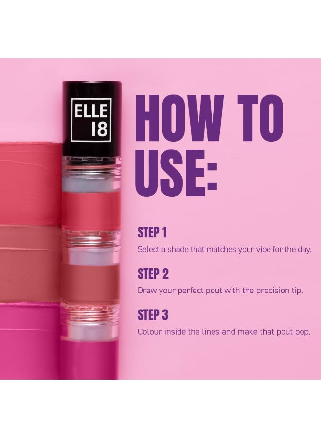 إيل 18 مجموعة أحمر الشفاه Elle18 Lit Lip Stack Date Night - Image 4